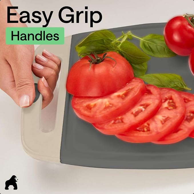 GORILLA GRIP BPA-Free Reversible Kitchen Cutting Board Set of 3, US Designed - Image 8