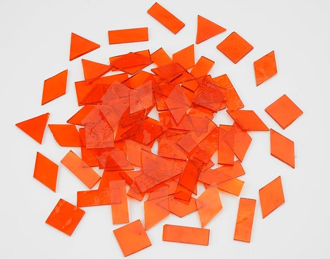 Textured Stained Glass Pieces, 200G Vibrant 4 Shapes Mosaic Tiles - Image 2