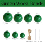 100 Pieces Green Wood Beads - 20mm - Image 2