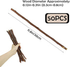 50Pcs Natural Twigs, Driftwood Branches, Unfinished Timber Rods - Image 2