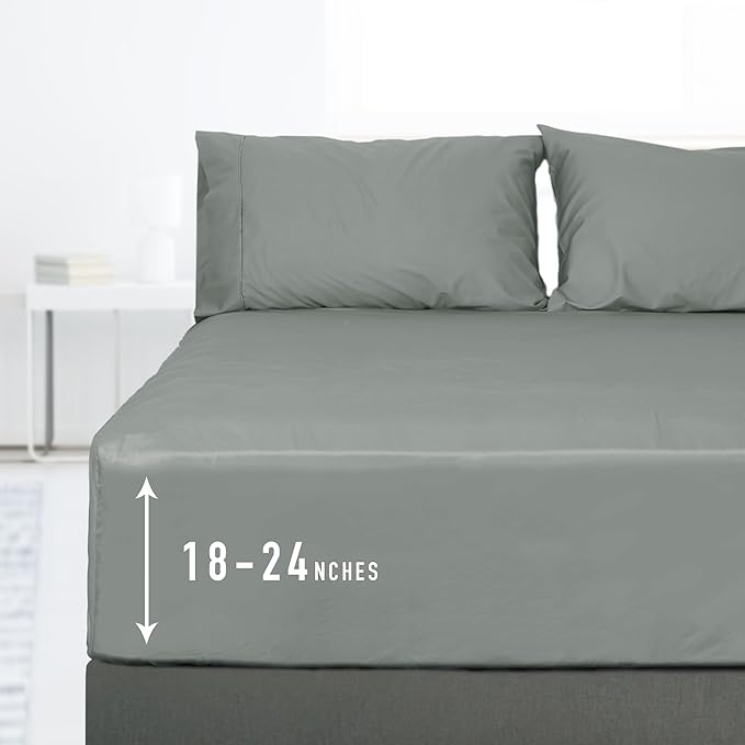 Sunflower King Fitted Sheet, 1-Piece Extra Deep Pocket Fitted Bottom Sheet 19" by SunflowerHometexUS