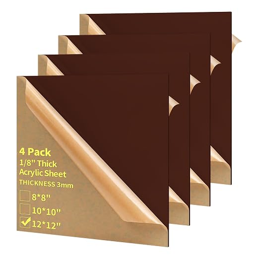 1/8 Thick 12 x 12 inch Acrylic Sheets by gdhwcxl