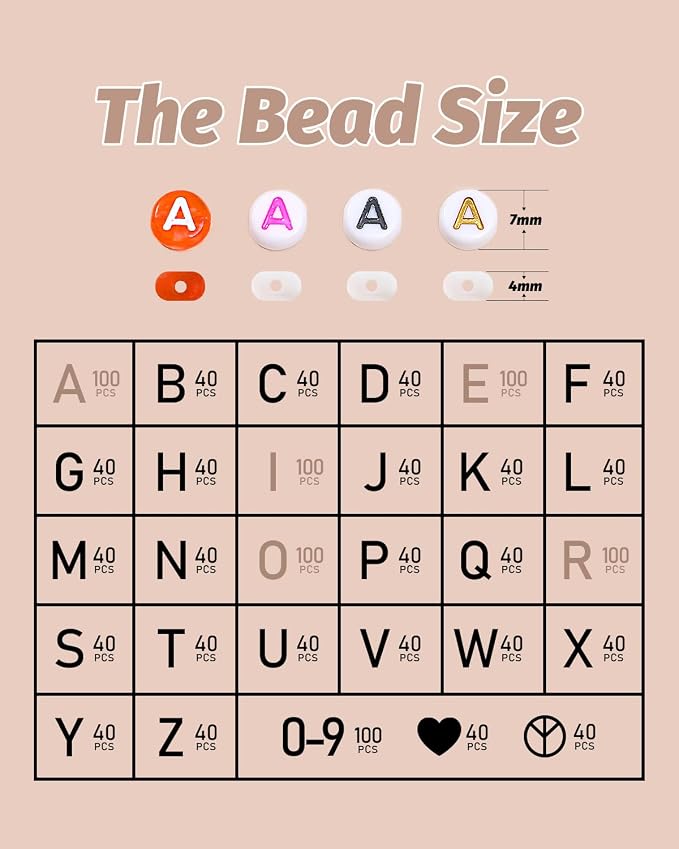 DodoBeads Black Letter Beads - Image 2