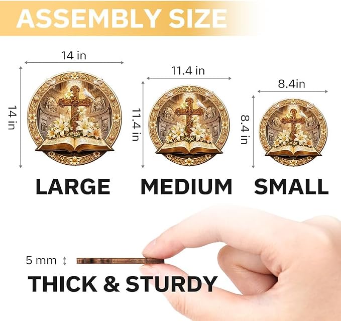 Jigfoxy Wooden Puzzles for Adults, Bible & Cross Jigsaw Puzzle - Image 7