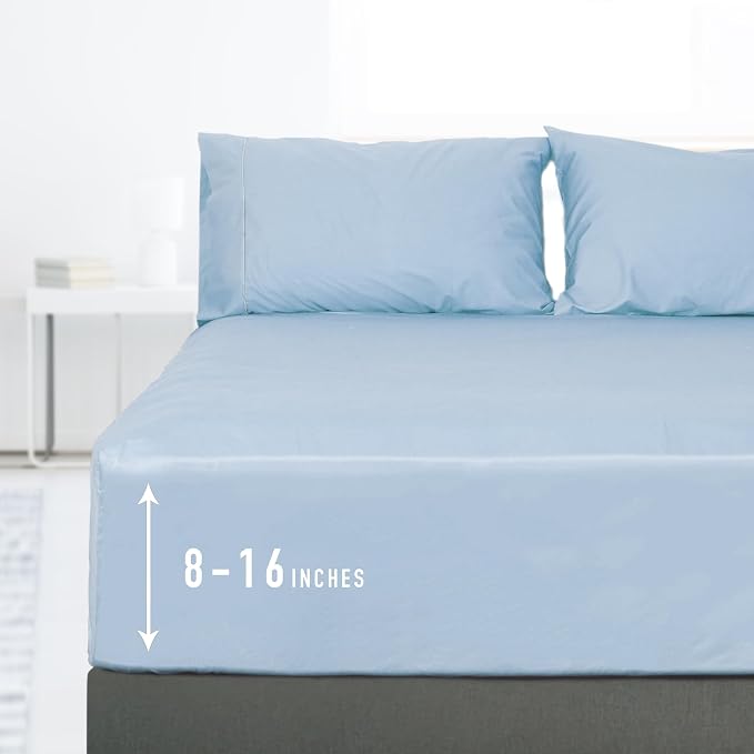 Sunflower King Fitted Sheet, 1-Piece Deep Pocket Fitted Bottom Sheet 16" by SunflowerHometexUS