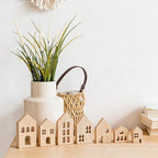 OLYCRAFT 8 Piece Wooden House Blocks Blank Unfinished House Block MDF Craft - Image 5