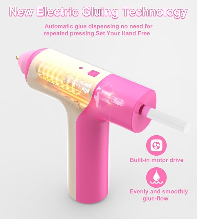 Cordless Hot Glue Gun, Auto Dispensing 15s Heating Fast Craft Glue Gun - Image 5