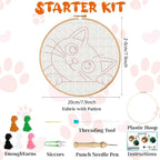 BEUNITONE 2Pcs Cute Cat Punch Needle Kit - Image 2