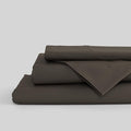 Linen Home 100% Cotton Percale Sheets Queen Size, Smoky Charcoal, Deep Pocket by LINENHOME