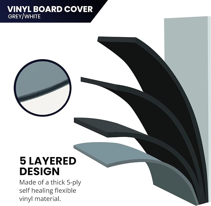 Pacific Arc Vinyl Board Cover. Self Healing and Stain Resistant Gray/White Sheet - Image 6