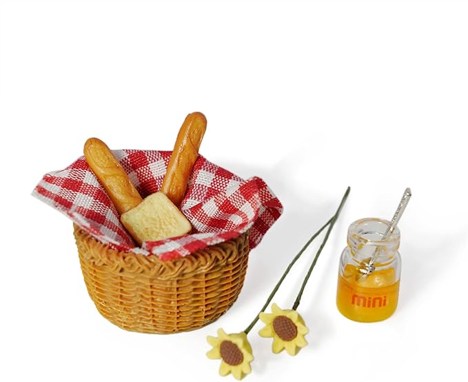 Miniature Food Dollhouse Accessories Garden Decor 1:12 Scale Bread Honey Picnic by Cuteminifulfillsallyourfantasiesabouttheminihomeinyourdreams