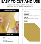 FUNKAKA Soil Golden HTV Heat Transfer Vinyl Sheets, 10 Sheets Sticky HTV Vinyl - Image 3