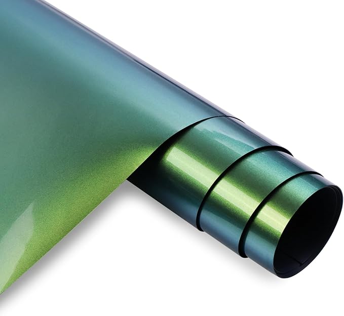 Chameleon HTV Heat Transfer Vinyl, Iron On Vinyl Green to Gold&Blue 12"x6ft | by MEVOREW