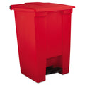 Rubbermaid Commercial Products Legacy Step-On Trash Can/Container, 12-Gallon, Red, Hands-Free Sanitary Use Garbage Can for Medical Waste in Hospitals/Lab/Emergency/Patient Rooms