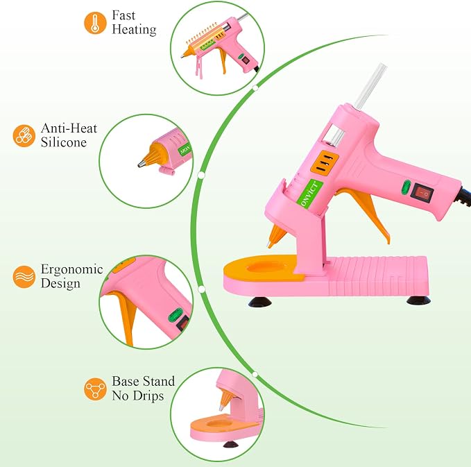 MONVICT Pink Hot Glue Gun Kit, Mini Glue Gun - Image 7