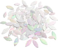 120 Pcs Iridescent White Floral Mosaic Tiles, Hand Cut Stained Glass Petals by KALUCION