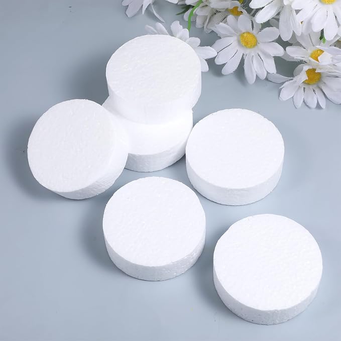 3 Inch Foam Circles for Crafts, 12 Pack 1 Inch Thick White Polystyrene Circles - Image 4