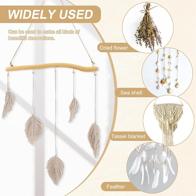 2Pcs 15inch Driftwood Wall Hanging Jewelry Hanger, Natural Driftwood Decorative - Image 7