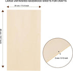 6 Pack Basswood Sheets for Crafts 12"x16"x1/8", 3mm Thick Plywood Sheets Board - Image 2