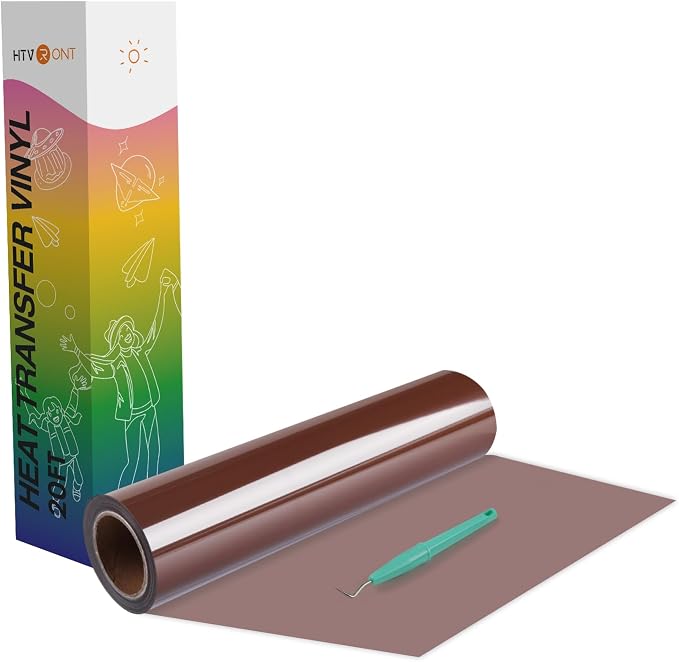 HTVRONT Heat Transfer Vinyl Brown HTV Rolls, HTV Vinyl by HTVRONT