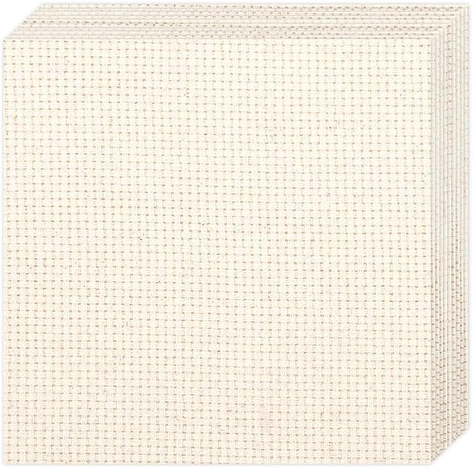 10 PCS Punch Needle Fabric | Pre-Cut Natural Cotton Tufting Cloth Monks Cloth by Nitelemn
