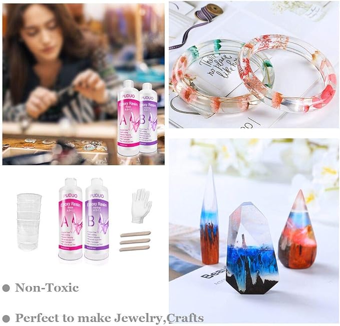 Epoxy Resin Crystal Clear Kit for Art, Coating- 16 OZ Including 8OZ Resin and - Image 5