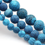 10mm Matte Blue Frosted Agate Bead, 15-Inch Matte Round Loose Stone Beads - Image 6