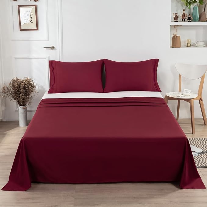 Lirex Flat Sheet, Full Size Extra Soft Brushed Microfiber 1800 Microfiber Flat - Image 6