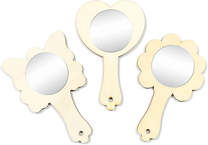 18 Pack Unfinished Wood Mirrors by Cregugua