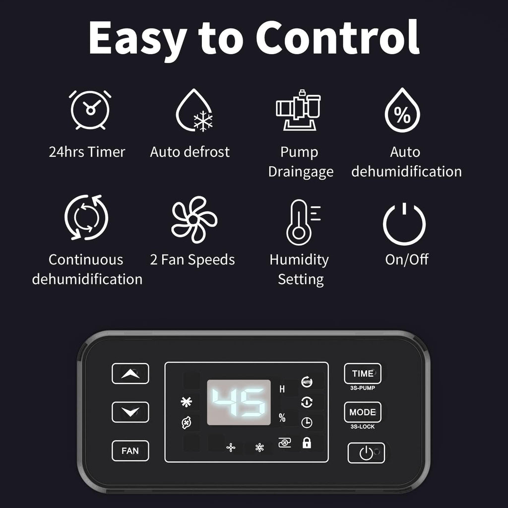 Shinco Commercial Dehumidifiers with Pump, 200 Pints Industrial Dehumidifier for Crawl Spaces, Basements Warehouse and Large Spaces up to 8,000 Sq Ft