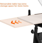Yaheetech Adjustable Drafting Table Art Desk, Storage Drawers & Stool - Image 8