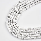 165pcs 4x2mm Natural White Howlite Heishi Disc Rondelle Spacer Stone Semi - Image 3