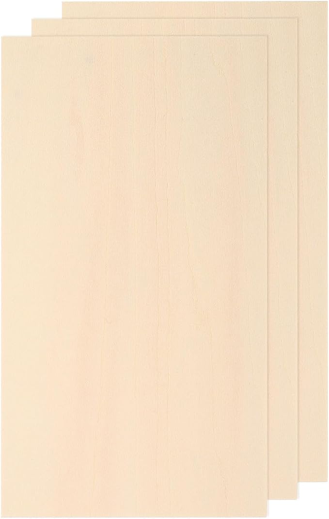 MECCANIXITY 3 Pcs Basswood Sheets 12 x 8 x 5/64 Inch Unfinished Wood Boards by MECCANIXITY