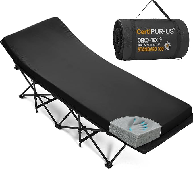 CYMULA Camping Cot Mattress 2in Memory Foam Sleeping Pad, Soft Warm Non-Slip by CYMULA