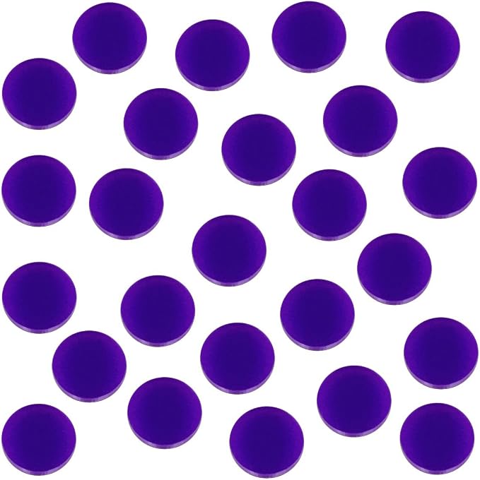 LITKO 18mm Game Tokens | Bingo, Board & Card Counters | Set of 25 | Purple | by LITKO