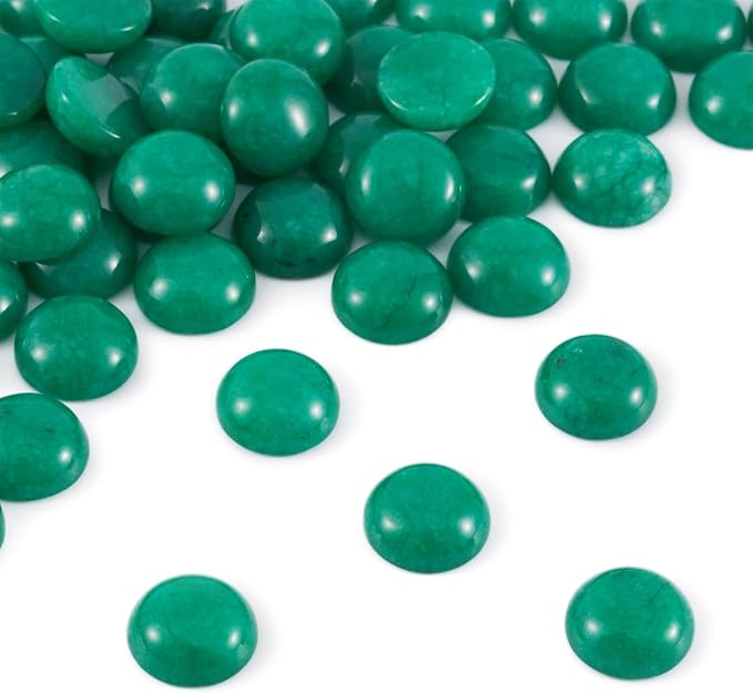 FASHEWELRY 50Pcs Natural White Jade Cabochons Flat Back Gemstone Cabochons 12mm - Image 2
