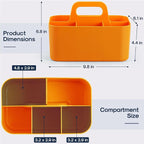 Multiuse Caddy Organizer with Handle, Portable Divided Plastic Tote Bin - Image 5