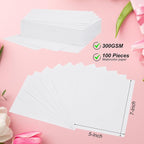PATIKIL 100 Pcs Pure Cotton Watercolor Paper 140lb/300 GSM Water Coloring Paint - Image 2