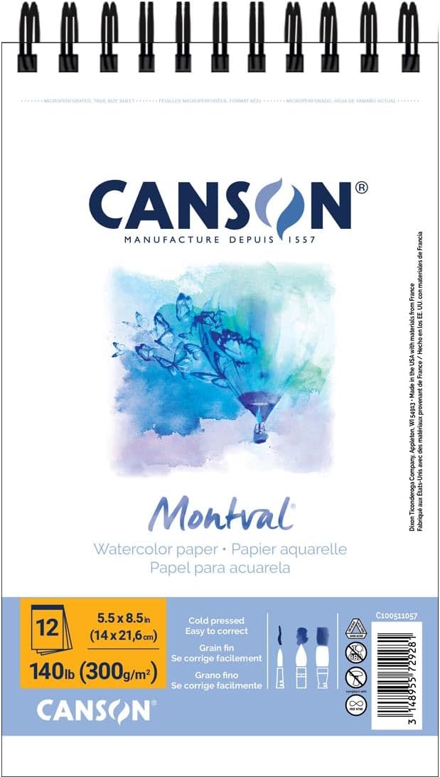 Canson Artist Series Montval Watercolor Paper, Wirebound Pad, 5.5x8.5 inches by Unknown