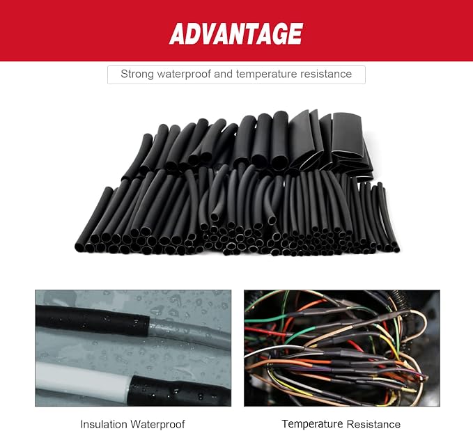 Nilight 130 Pcs 3:1 Heat Shrink Tubing Kit Dual Wall Adhesive Sleeve Tube - Image 6