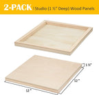 Falling in Art 2 Pack 12x12'' Unfinished Gallery Birch Wood Canvas Panels | 1 - Image 2