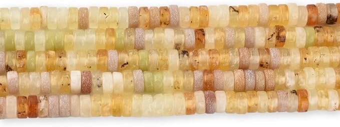 180pcs 4x2mm Natural Yellow Aventurine Heishi Disc Rondelle Spacer Semi - Image 2