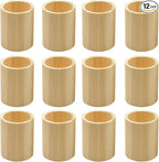 Cregugua 12-Pack 4 Inch Round Wood Pen Holder Unfinished Wooden Pencil Holder by Cregugua