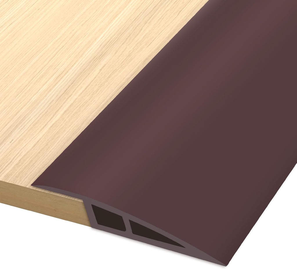 Vinyl Door Threshold Flooring Transition Strip Self Adhesive Carpet Edging Strip for Laminate Doorway Edge Threshold from 1/5" to 2/5" (Coffee, 6.6 Ft)