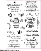 Congratulations Blessing Words Clear Stamps Silicone Stamp Cards - Image 2