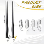 10PCS Oblique Calligraphy Dip Pen Set - Image 2