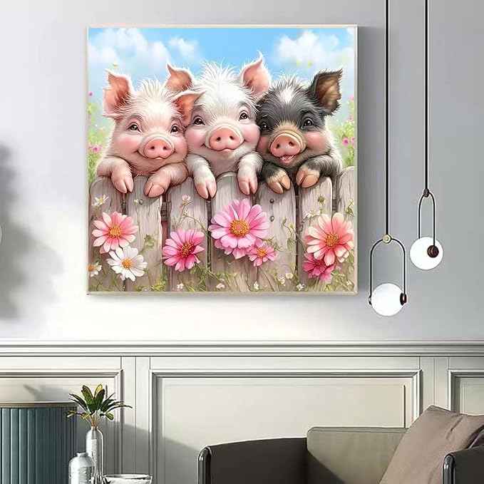 Pig Flower Diamond Art Kits For Adults, 5D Diamond Painting Kits for Beginner - Image 5