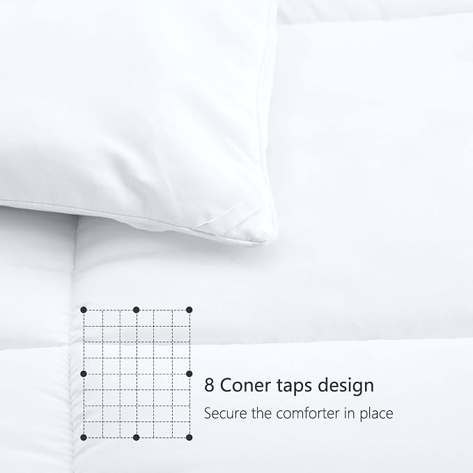 TEXARTIST Premium 2100 Series Full Comforter All Season Breathable White - Image 6