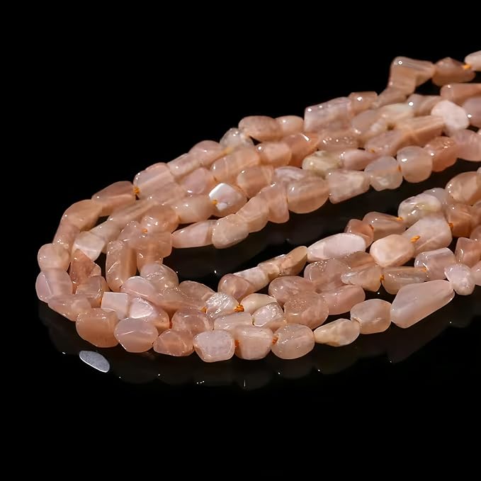 HAAMIIQII Natural Sunstone Pebble Stone 5-8mm Small Irregular Freeform Tumbled - Image 2