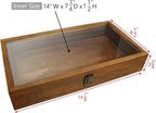 MOOCA Wood Glass Top Jewelry Display Case Accessories Storage, Wooden Jewelry - Image 2